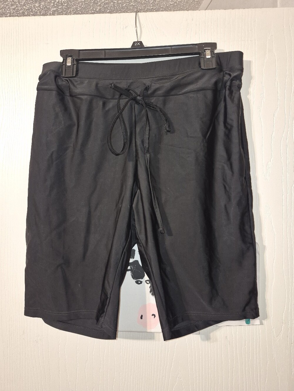 Women's Black Drawstring Swim Shorts